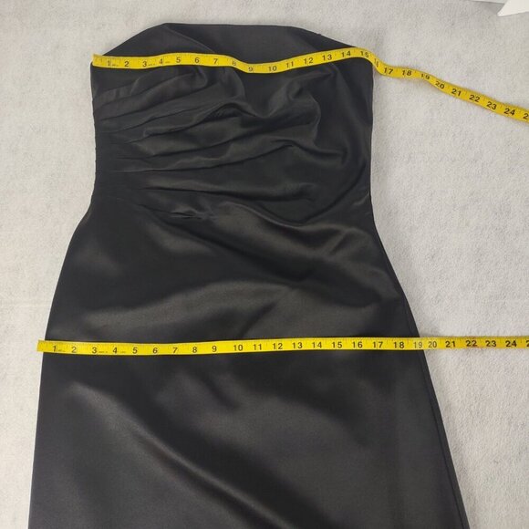 A.B.S By Allen Schwartz Full Length Strapless Black Evening Gown Size 8 - Picture 7 of 12